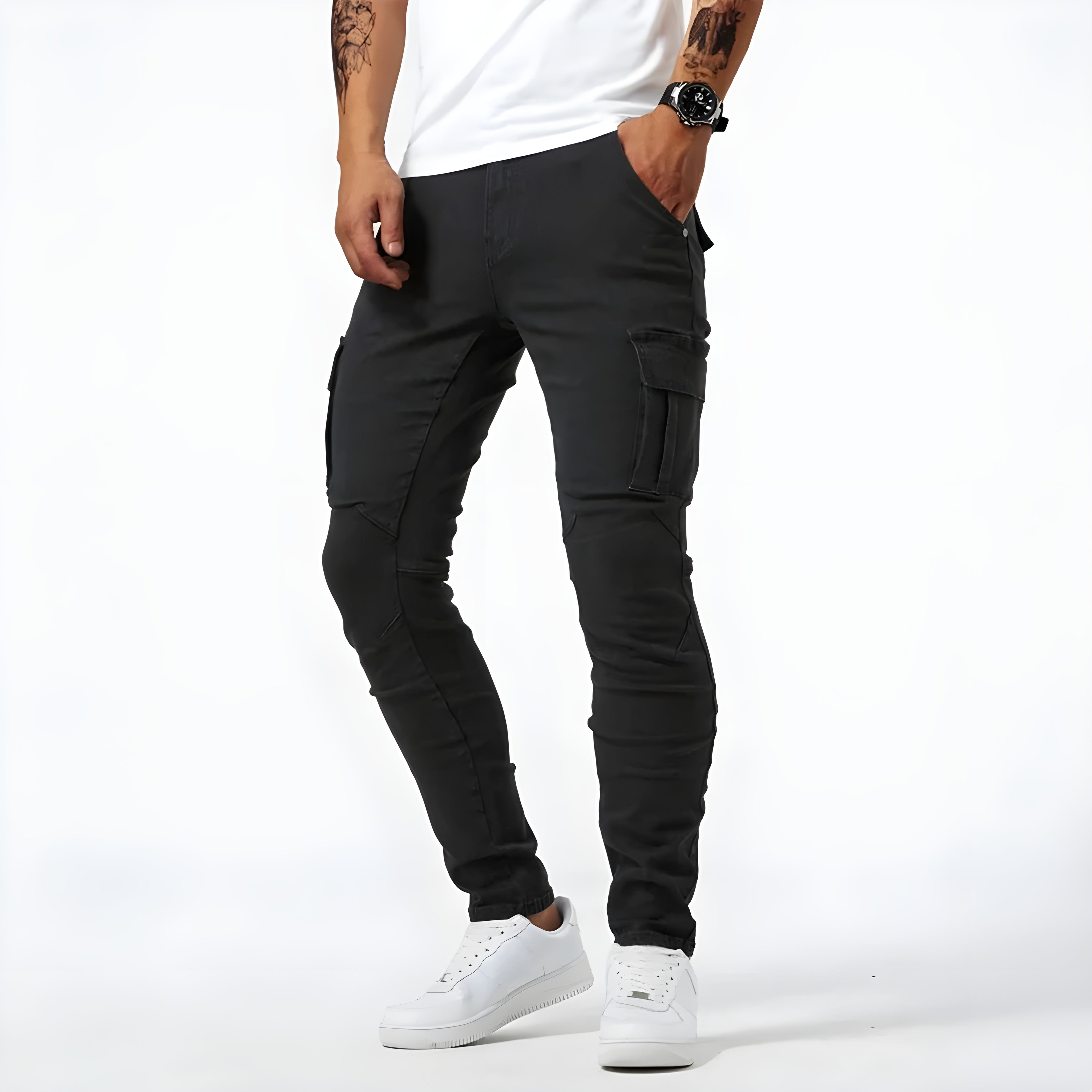 Men's Stretch Denim Cargo Pants - Image 5