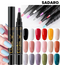 Conjunto de 4 canetas de verniz de gel para unhas com aplicadores finos