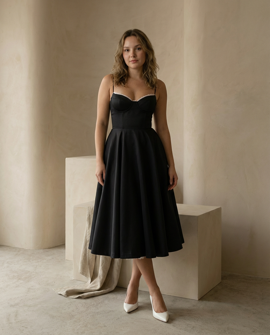 Women Sleeveless Fit and Flare Midi Dress - Image 4