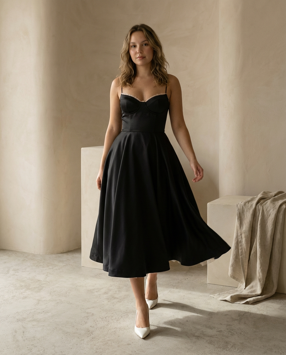 Women Sleeveless Fit and Flare Midi Dress - Image 5