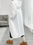Women's Long Hooded Zip-Up Relaxed Fit Jacket - Image 3