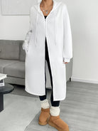 Women's Long Hooded Zip-Up Relaxed Fit Jacket - Image 4