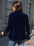 Women's Single Button Tailored Blazer Gold Detail - Image 8