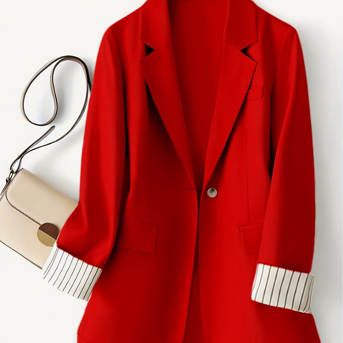 Women's Tailored Striped Cuff Blazer - Image 4