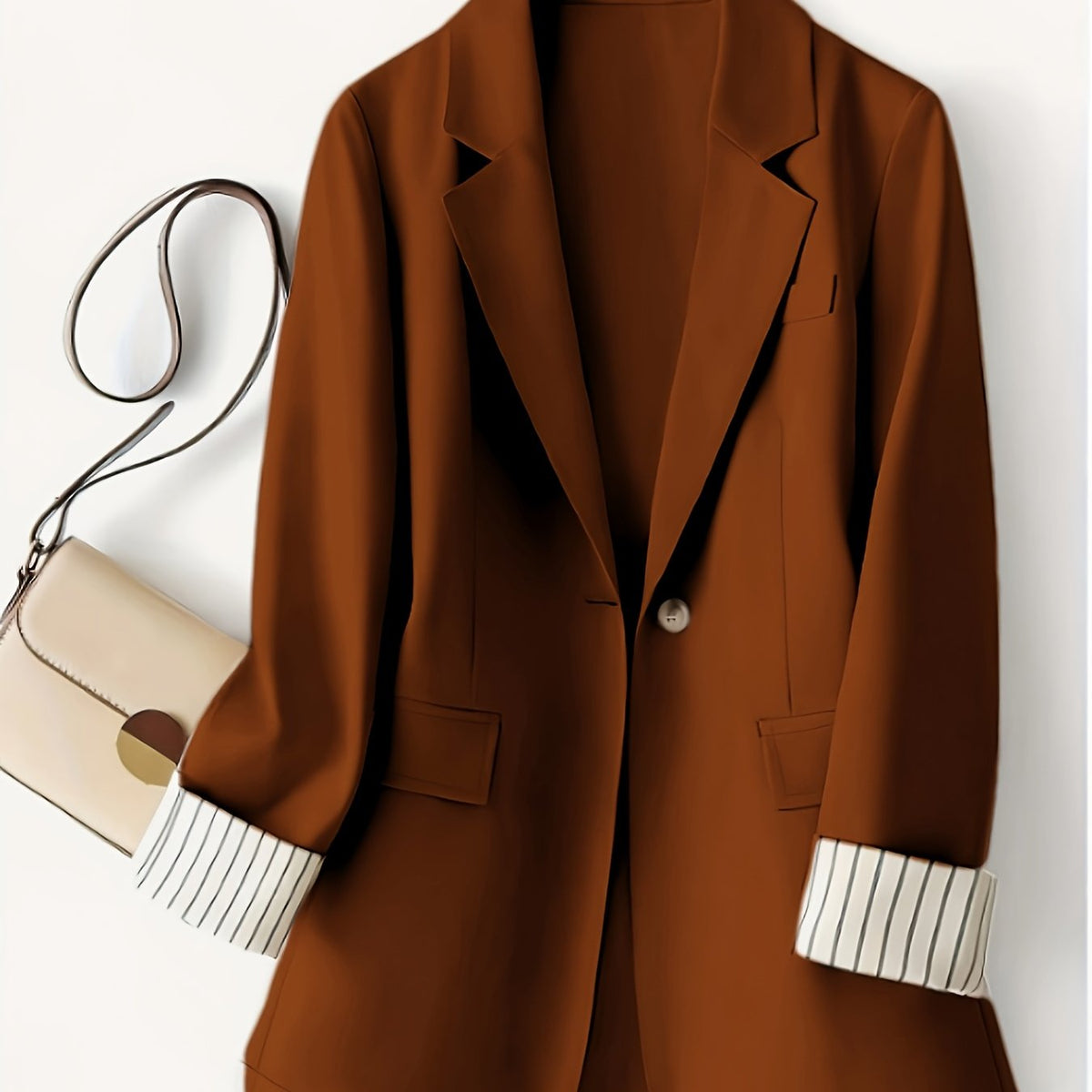 Women's Tailored Striped Cuff Blazer - Image 6