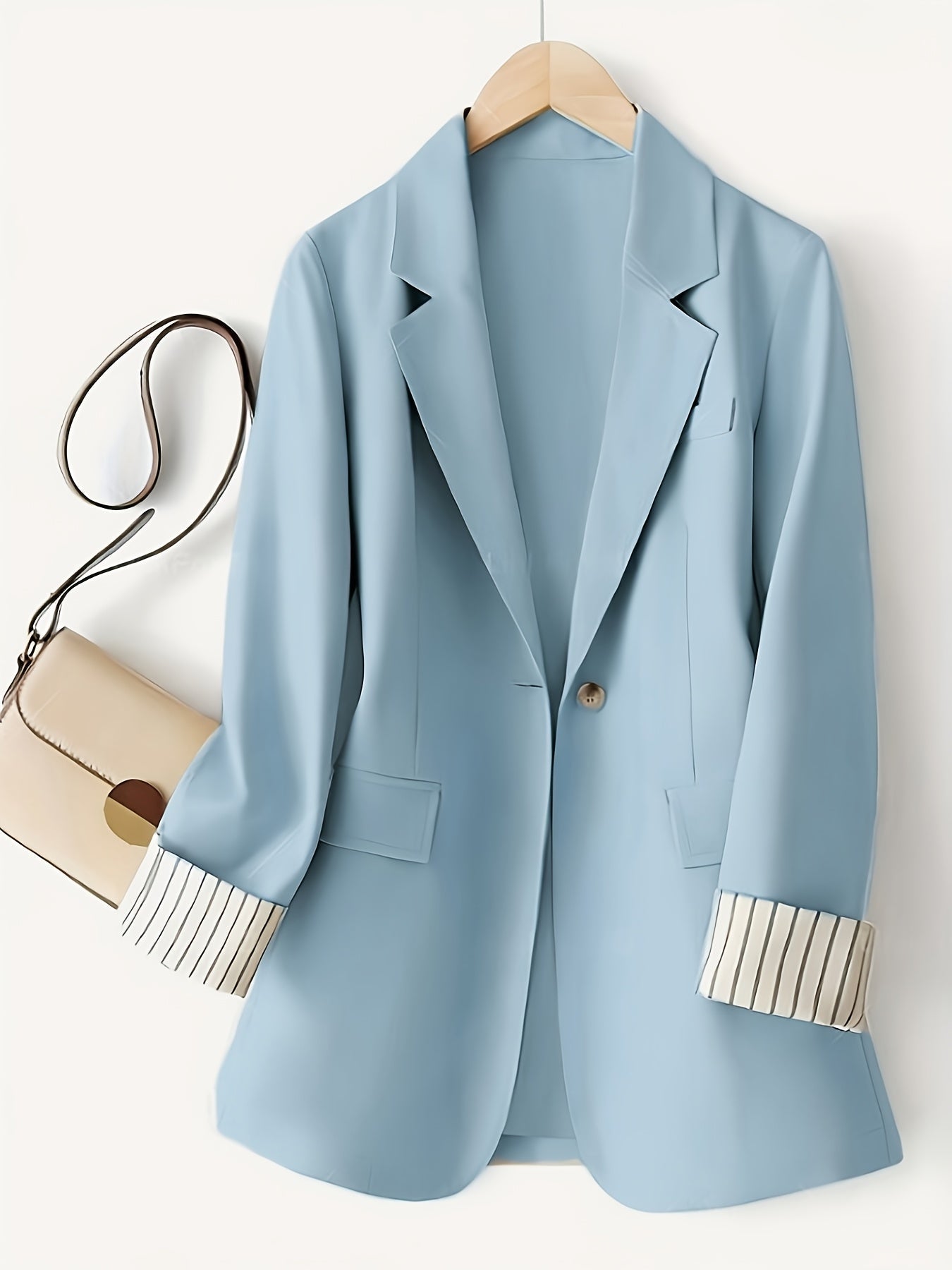 Women's Tailored Striped Cuff Blazer - Image 7