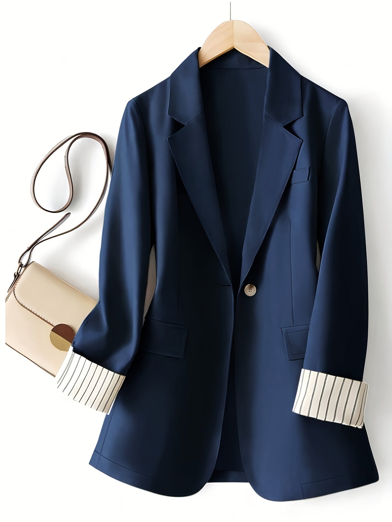 Women's Tailored Striped Cuff Blazer - Image 9