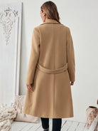 Women's Long Trench Coat Notch Lapel Winter Maxi - Image 2