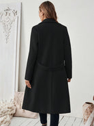 Women's Long Trench Coat Notch Lapel Winter Maxi - Image 3