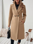 Women's Long Trench Coat Notch Lapel Winter Maxi - Image 6