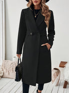Women's Long Trench Coat Notch Lapel Winter Maxi - Image 7