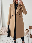 Women's Long Trench Coat Notch Lapel Winter Maxi - Image 8