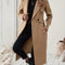 Langer Trenchcoat für Damen mit Reverskragen – Winter-Maxilänge