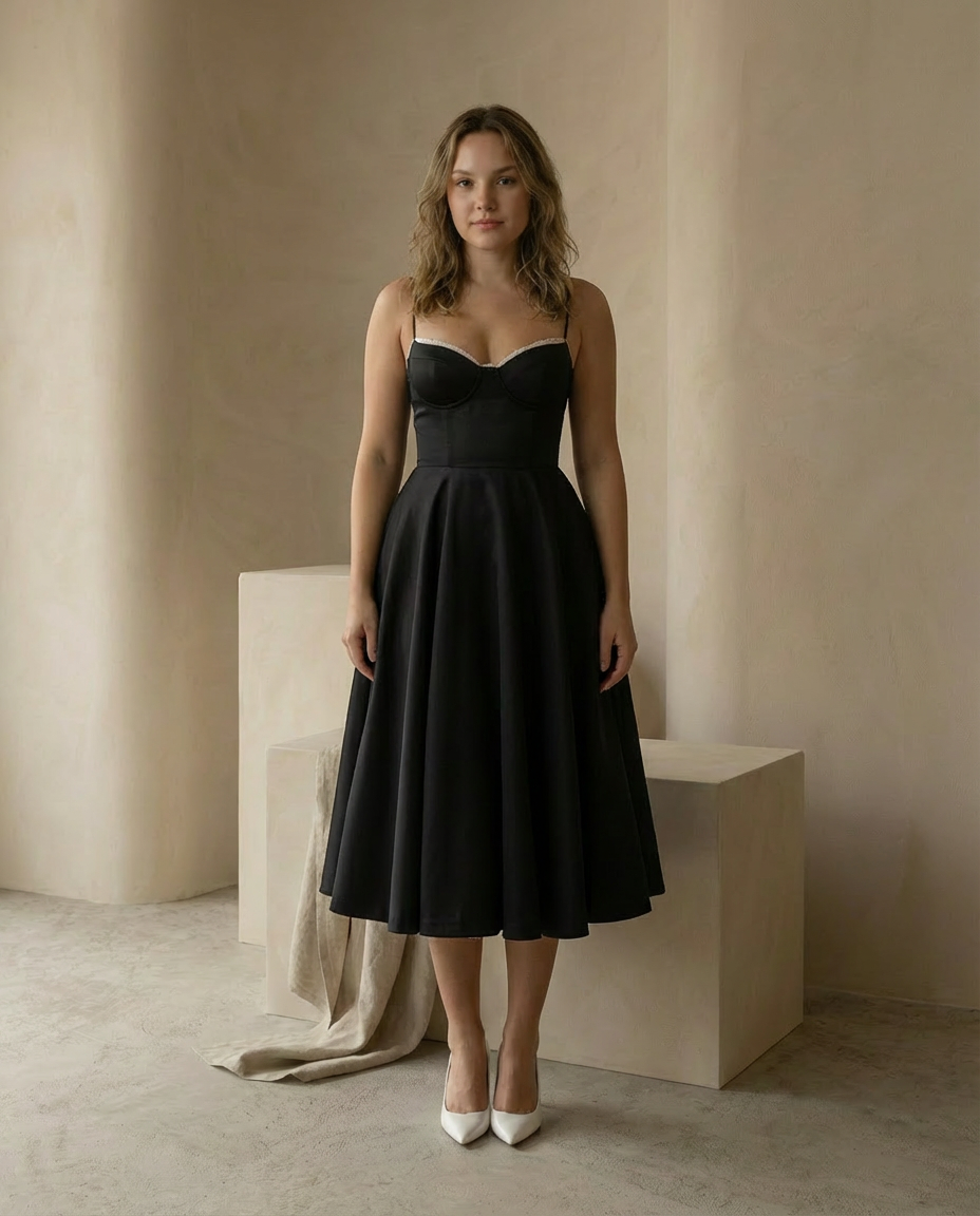 Women Sleeveless Fit and Flare Midi Dress - Image 2