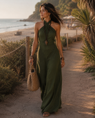 Women Halter Neck Boho Maxi Dress - Image 9