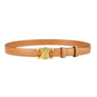 Women's Black Faux Leather Belt Gold Buckle Slim - Image 9