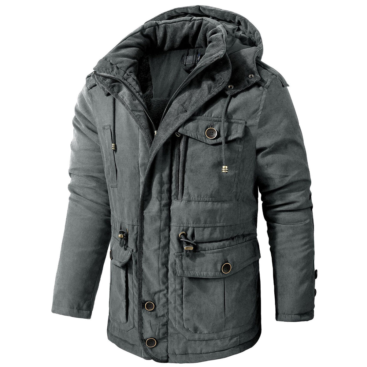 Men's Hooded Water-Resistant Insulated Parka Jacket