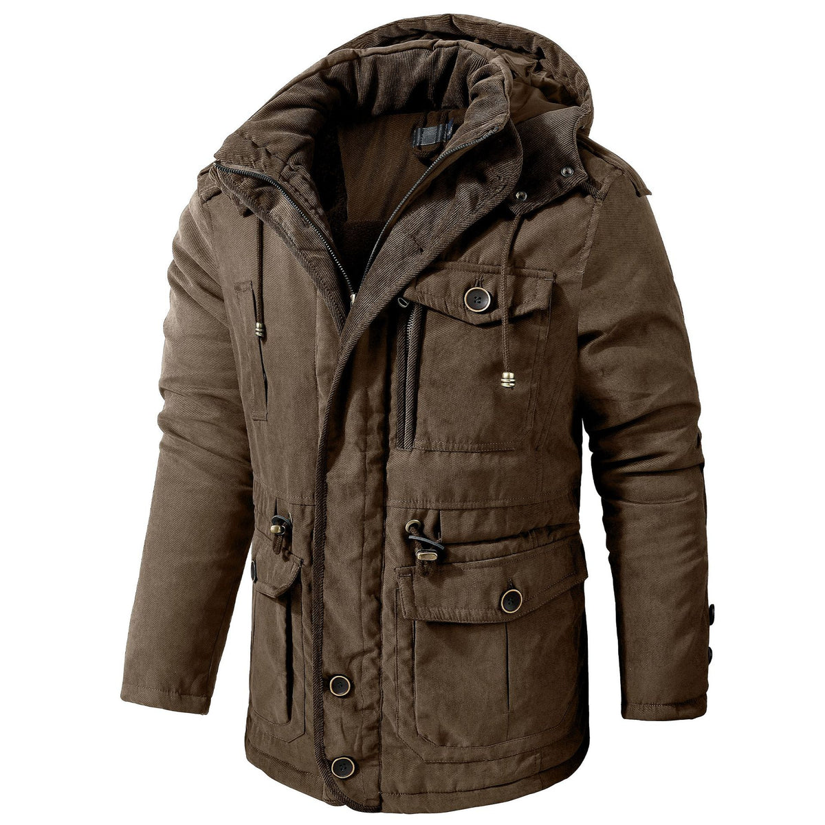 Men's Hooded Water-Resistant Insulated Parka Jacket