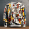 Sweatshirt de gola redonda com estampado abstrato