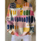 Camisola estampada com gola de botões