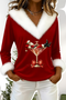 Camisola de peluche de Natal com imagem de copo de cocktail do Pai Natal