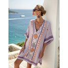 Women Cotton Linen Embroidered Caftan Dress Bohemian Summer Beach - Image 10