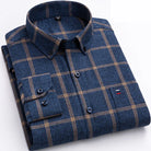 Men's Plaid 100% Cotton Button-Down Shirt