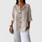 Cotton Linen V-Neck Summer Blouse