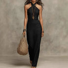Women Halter Neck Boho Maxi Dress - Image 2