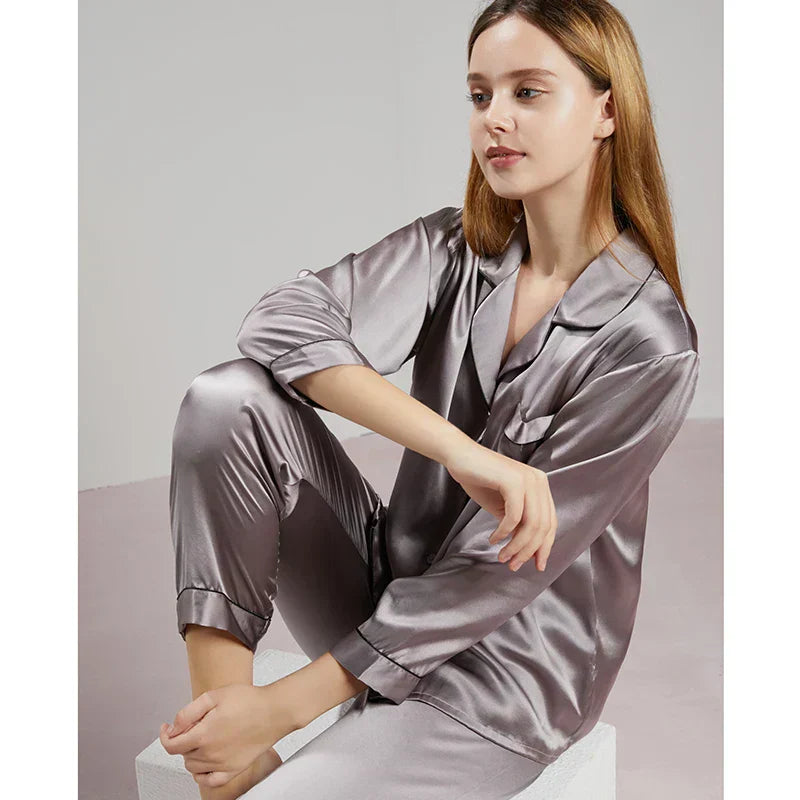 Women's Mulberry Silk Pajama Set Luxury Sleepwear - Image 8