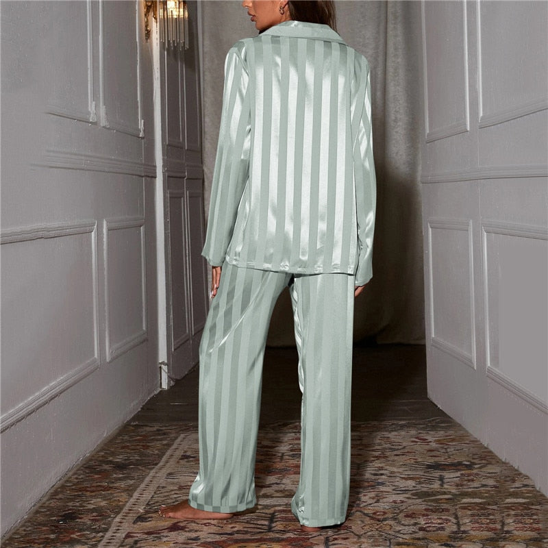 Women Silk Pajama Set Luxury Mulberry Sleepwear - Image 4