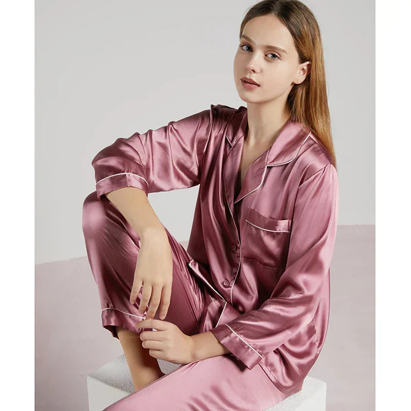 Women's Mulberry Silk Pajama Set Luxury Sleepwear - Image 3