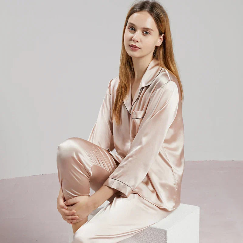 Women's Mulberry Silk Pajama Set Luxury Sleepwear - Image 10