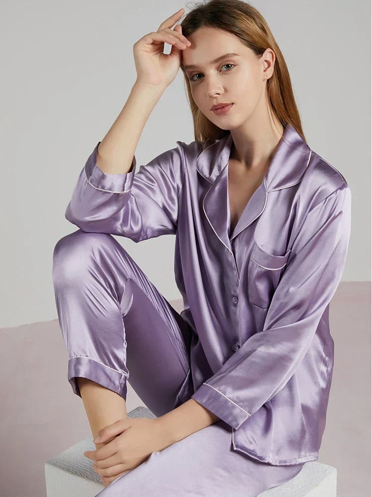 Women's Mulberry Silk Pajama Set Luxury Sleepwear - Image 4