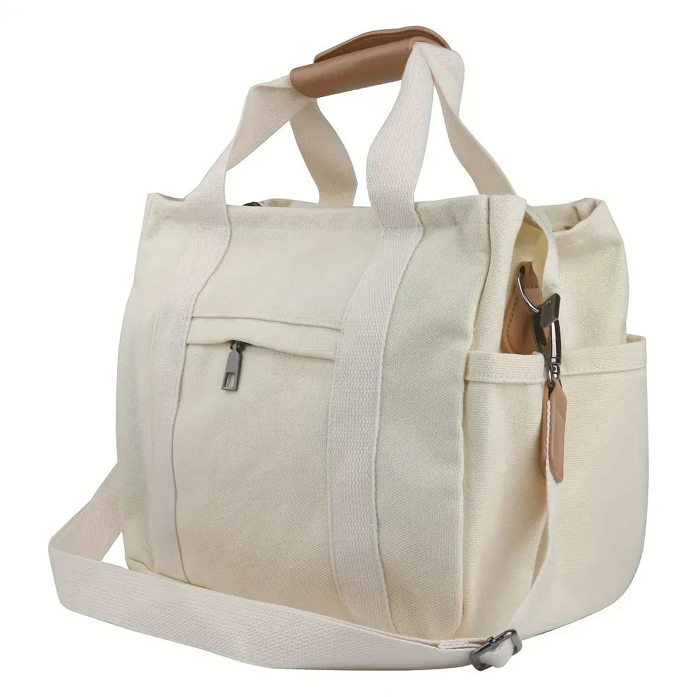 Women Large Tote Bag Shoulder Strap Pockets - Image 7