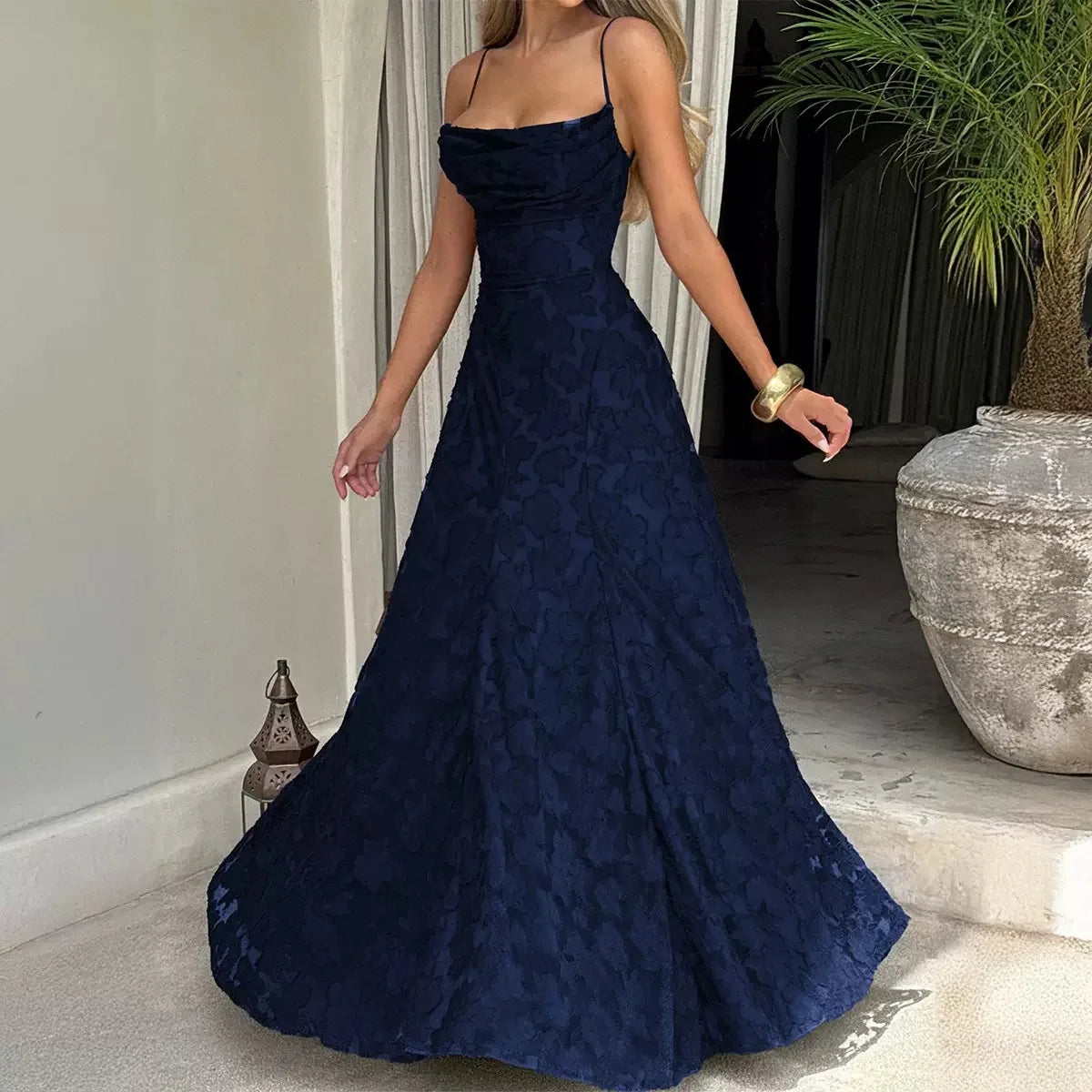 Women Floral Embroidered Maxi Evening Dress Sleeveless Formal Gown - Image 18