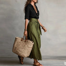 Women Two Piece Set Blouse Midi Skirt Co-Ord Casual - Image 5
