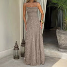 Women Floral Embroidered Maxi Evening Dress Sleeveless Formal Gown - Image 19