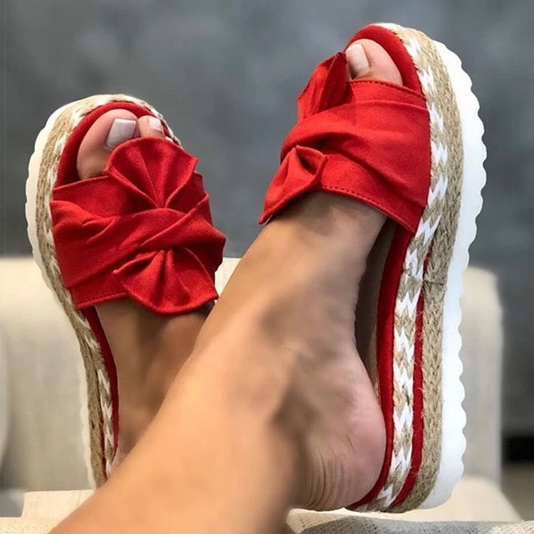 Women Bow Flat Sandals - Image 9