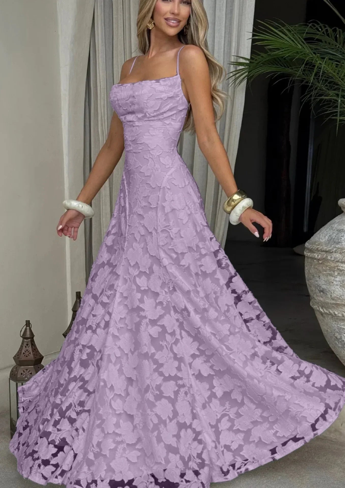 Women Floral Embroidered Maxi Evening Dress Sleeveless Formal Gown - Image 17