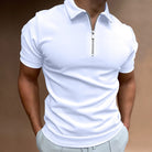 Men's Slim Fit Quarter Zip Polo Shirt - Image 2