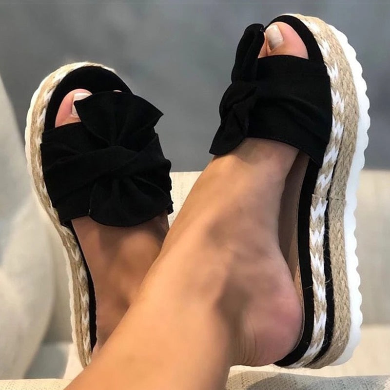 Women Bow Flat Sandals - Image 4