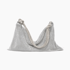 Women Rhinestone Evening Bag Triangle Knotted Clutch - Image 3