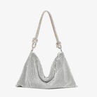 Women Rhinestone Evening Bag Triangle Knotted Clutch - Image 2