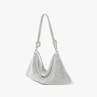Women Rhinestone Evening Bag Triangle Knotted Clutch