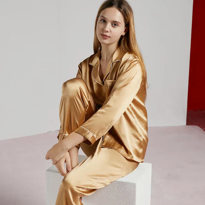Women's Mulberry Silk Pajama Set Luxury Sleepwear - Image 9