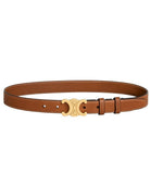 Women's Black Faux Leather Belt Gold Buckle Slim - Image 6