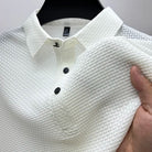 Men's Ribbed Knit Short Sleeve Polo Shirt - Image 6