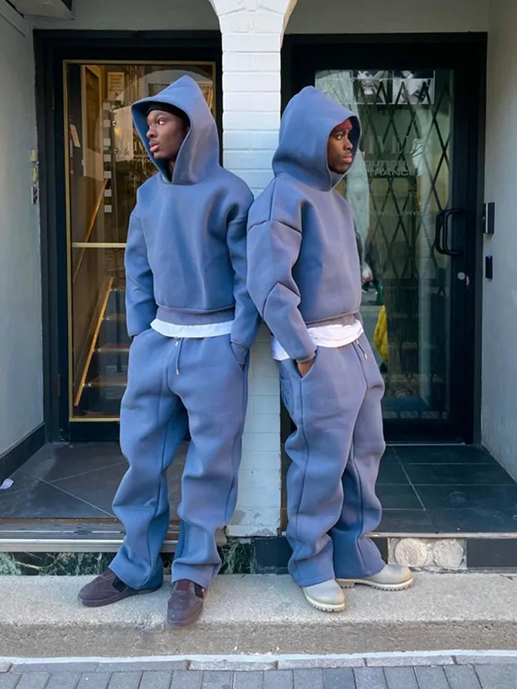 Men's Oversized Hooded Tracksuit Set 2 Piece Hoodie Joggers - Image 5