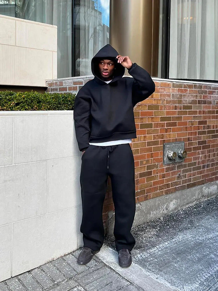 Men's Oversized Hooded Tracksuit Set 2 Piece Hoodie Joggers
